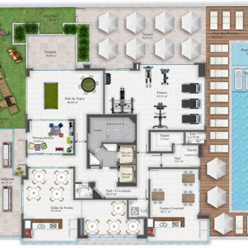 Apartamento 3 Sutes - Meia Praia
