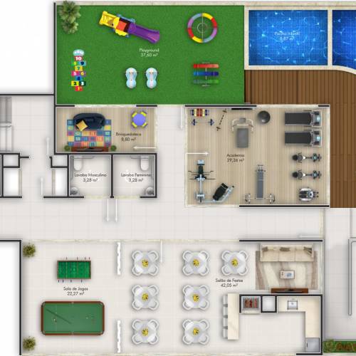 Apartamento 3 Sutes - Meia Praia