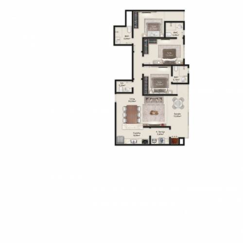 Apartamentos Tipo 1, 2 e 3 Centro de Itapema